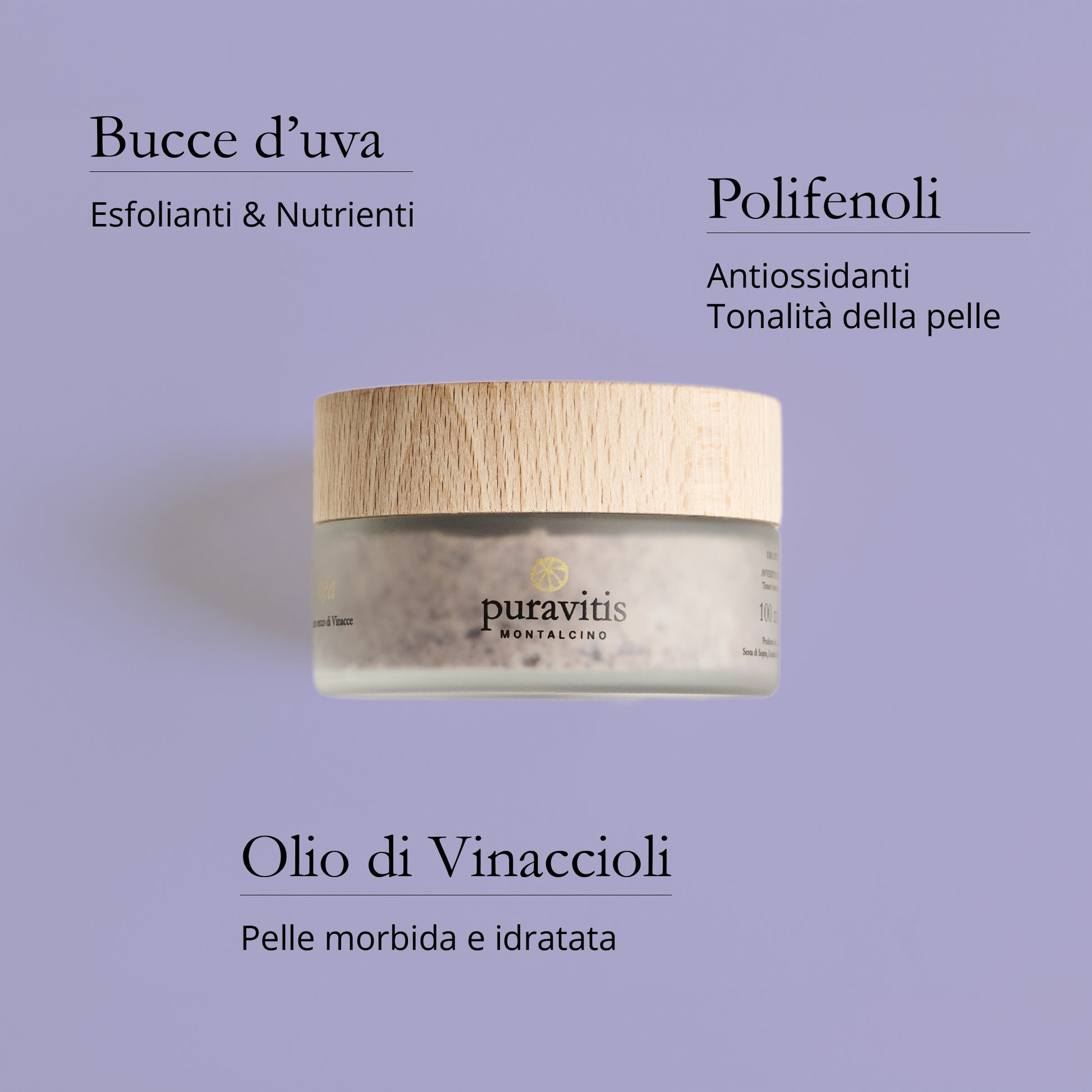 Scrub Viso e Corpo con Estratto secco di Vinacce